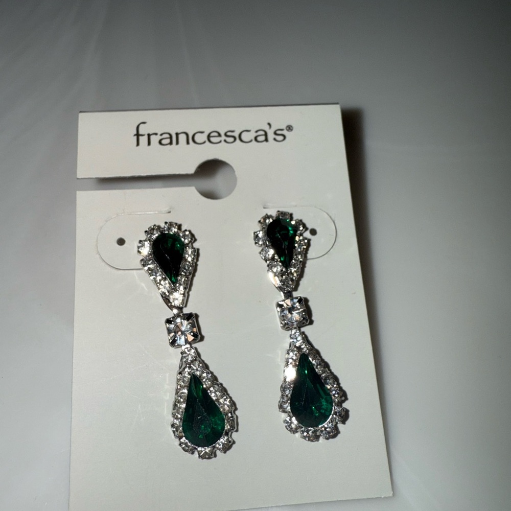 Francesca's Collections Emerald Green Teardrop Earrings